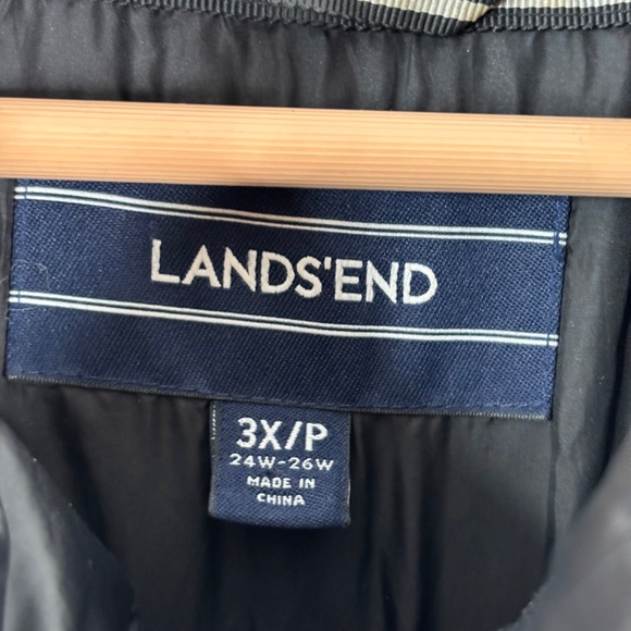 Lands End Black Down Puffer Coat 3XP Quilted Parka Plus 24W-26W Winter Gorpcore - Picture 5 of 11